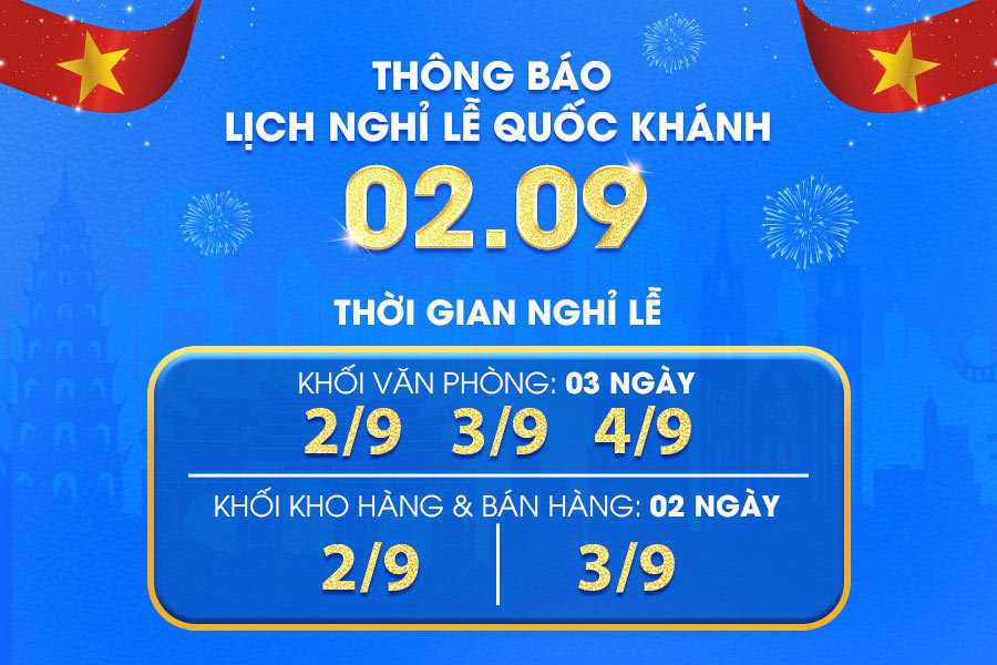 Thông báo lịch nghỉ lễ Quốc Khánh 2023