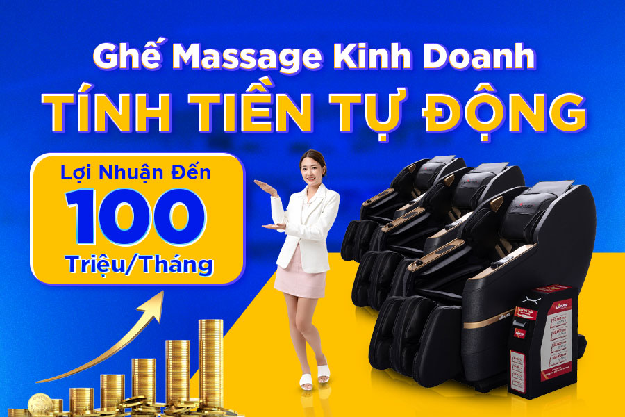 Ghế Massage Kinh Doanh - Tính Tiền Tự Động - Lợi Nhuận 100 Triệu/Tháng