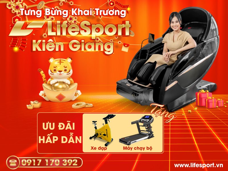 Khuyến Mãi Khai Trương LifeSport Kiên Giang Tặng Ngay Máy Chạy Bộ