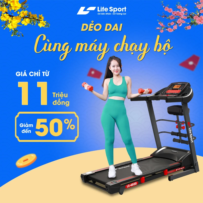 Mua máy chạy bộ Life Sport chỉ từ 11.000.000đ