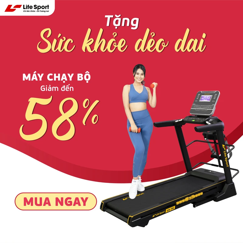 Máy chạy bộ giảm đến 58%