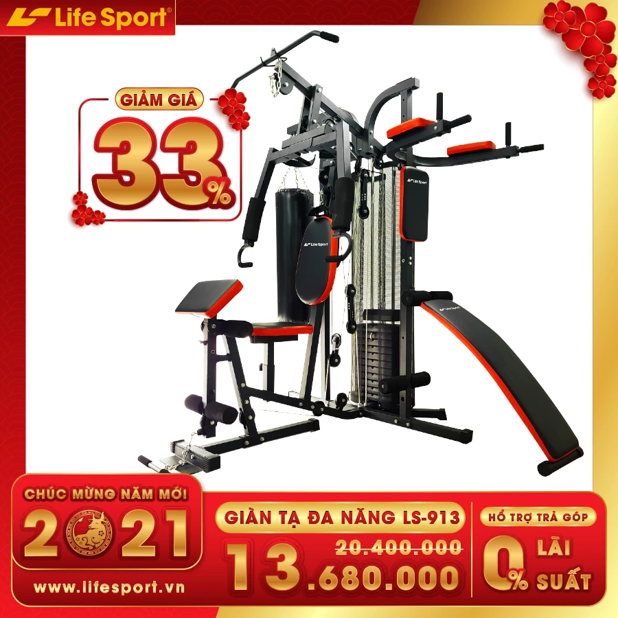 Khuyến mãi mừng Xuân 2021 | Giàn tạ đa năng LS-913