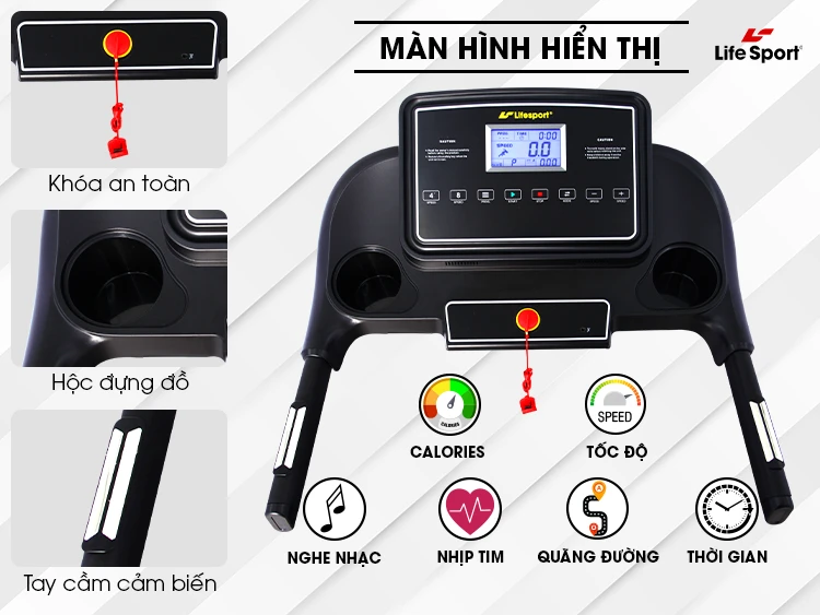 Tính năng của máy chạy bộ Lifesport Tiền Giang