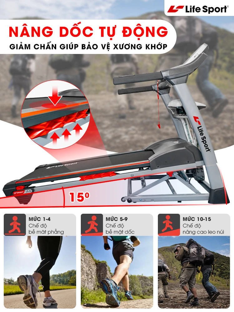 Lựa chọn máy chạy bộ Lâm Đồng tại nhà có hỗ trợ nâng dốc