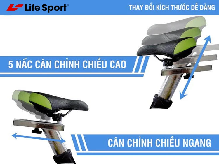 Xe đạp tập Spin Bike với 5 nấc cân chỉnh chiều cao