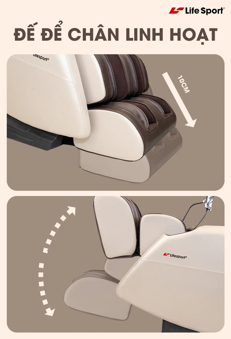 Đế chân kéo dài linh hoạt