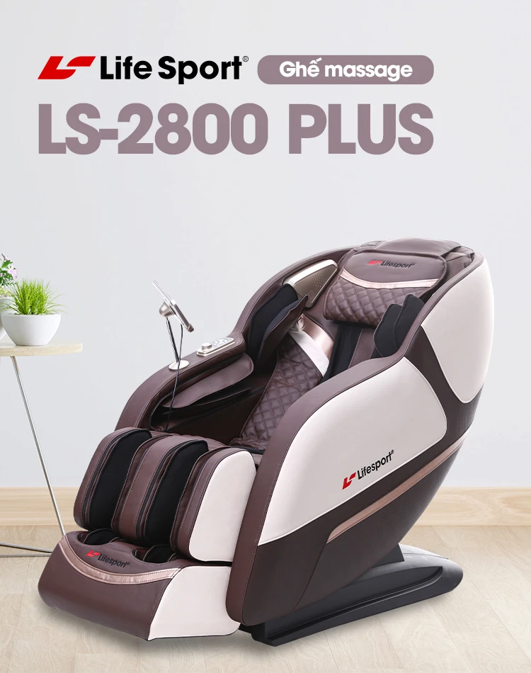Da PU trên ghế massage Life Sport