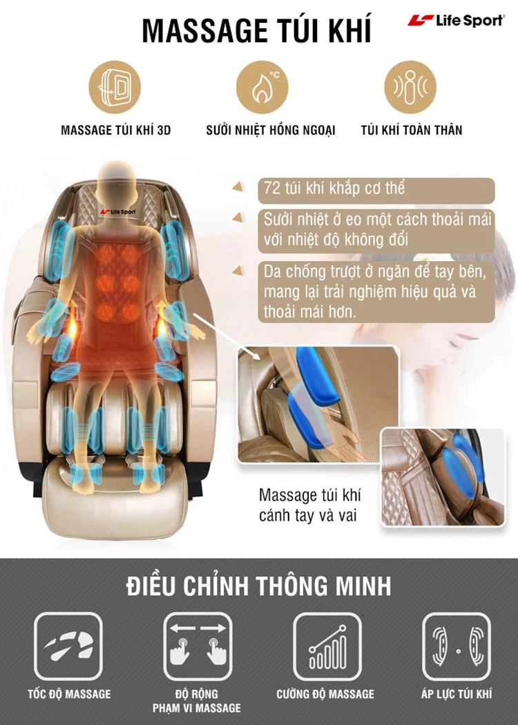 Ghế massage toàn thân với chức năng tuyệt vời