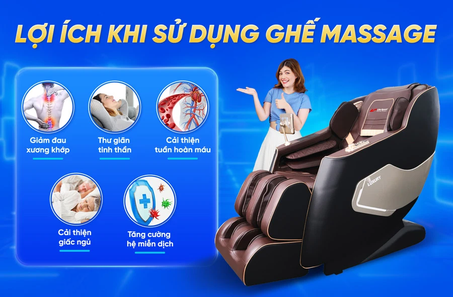 Ghế massage mang đến nhiều lợi ích tốt cho sức khỏe