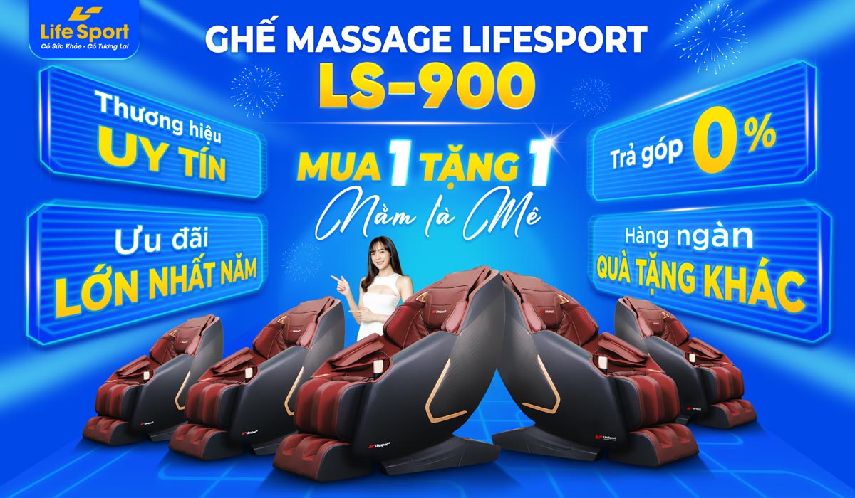Ưu Đãi Mua 1 Tặng 1: Ghế Massage Lifesport LS-900